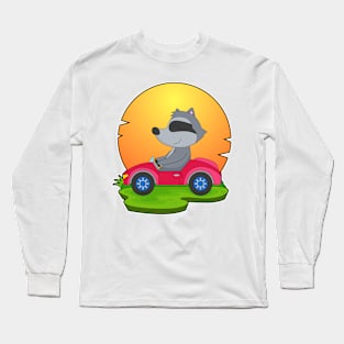 Racoon Car Long Sleeve T-Shirt